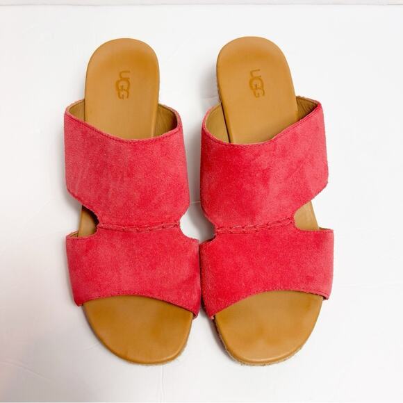 UGG AUSTRALIA WOMEN'S EIRENE WEDGE STRAWBERRY SORBET SUEDE SIZE 10 NO BOX - Picture 3 of 6